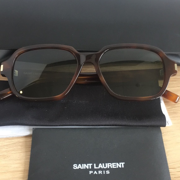 NEW SUNGLASSES SAINT LAURENT EYEWEAR Green Lenses UV - Picture 7 of 7